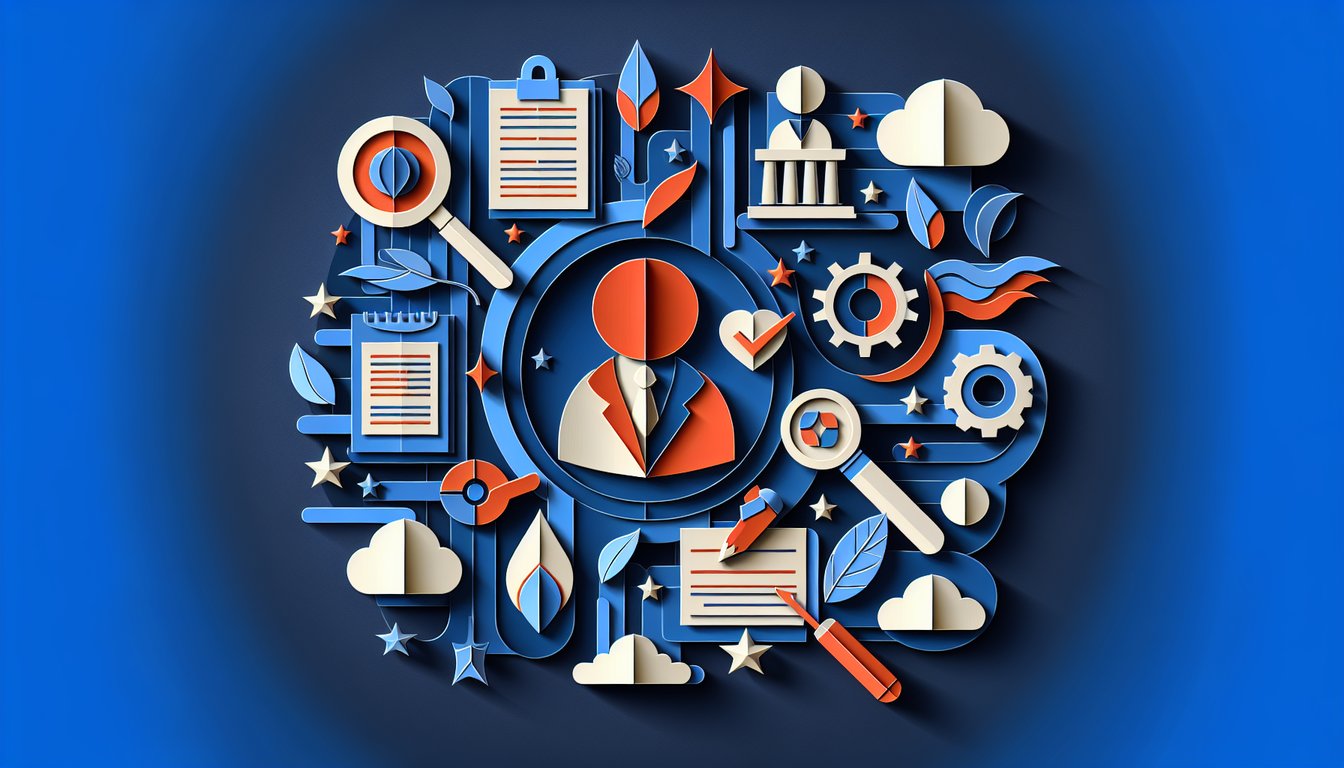Colorful paper art displaying a trivia quiz on Professional Ethics Knowledge Test