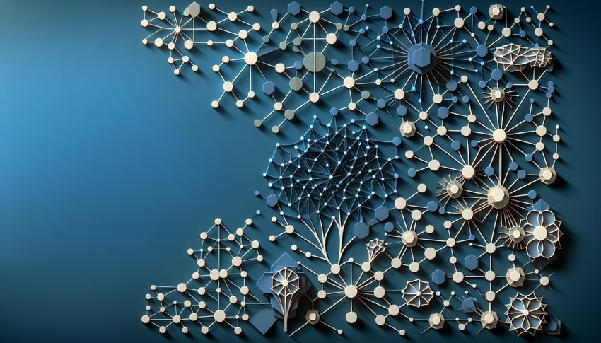 Colorful paper art depicting elements of a Graph Theory Fundamentals Quiz