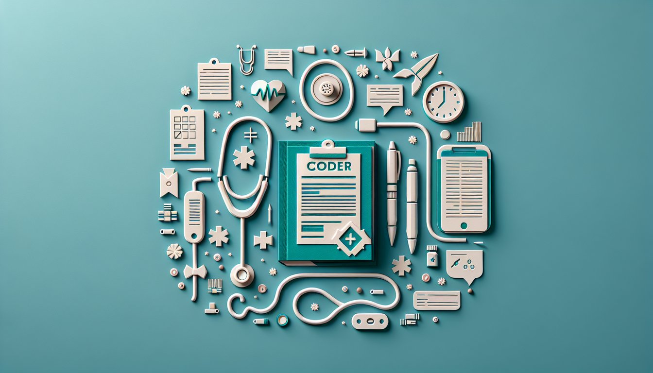 Paper art illustration of exam papers pencil and checkmarks for CPC practice quiz challenge on teal background