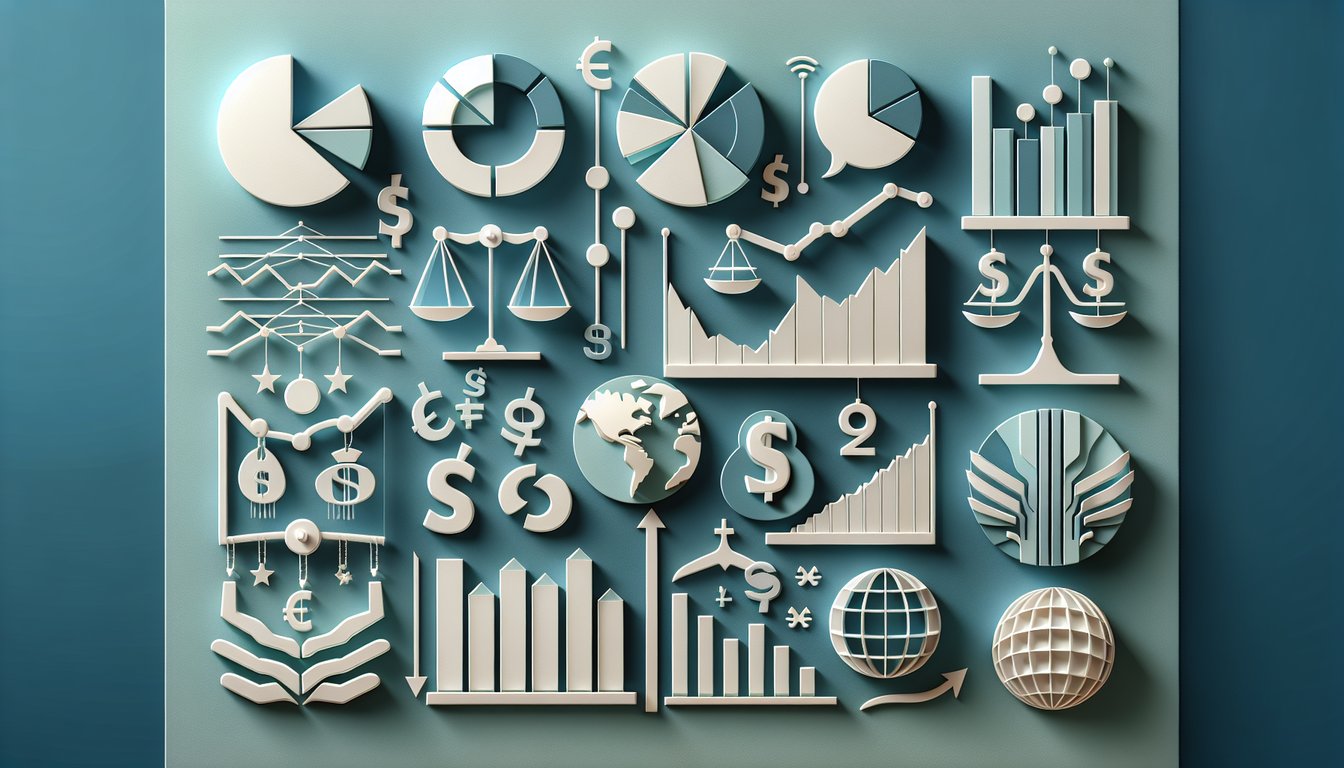 Paper art illustration for economics knowledge quiz on a teal background