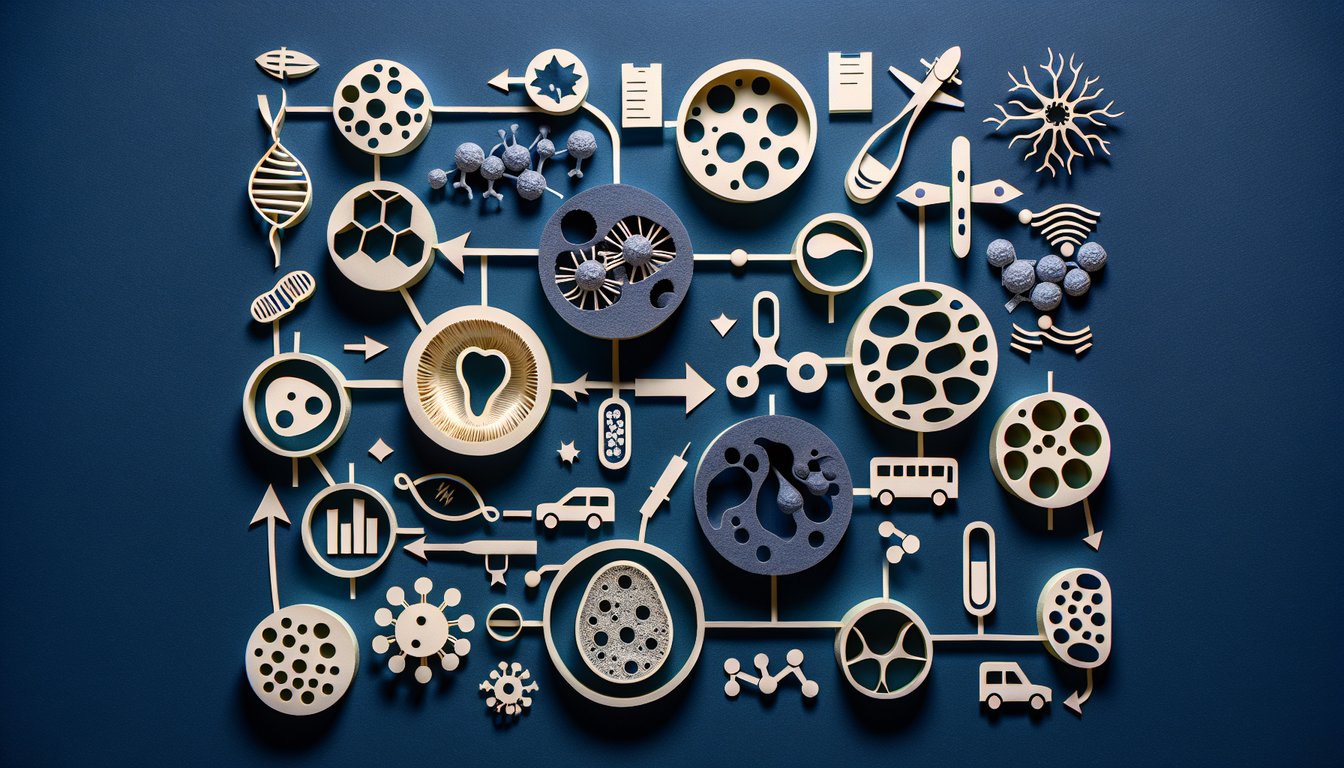 Colorful paper art representing a quiz on Medical Physiology Transport Processes