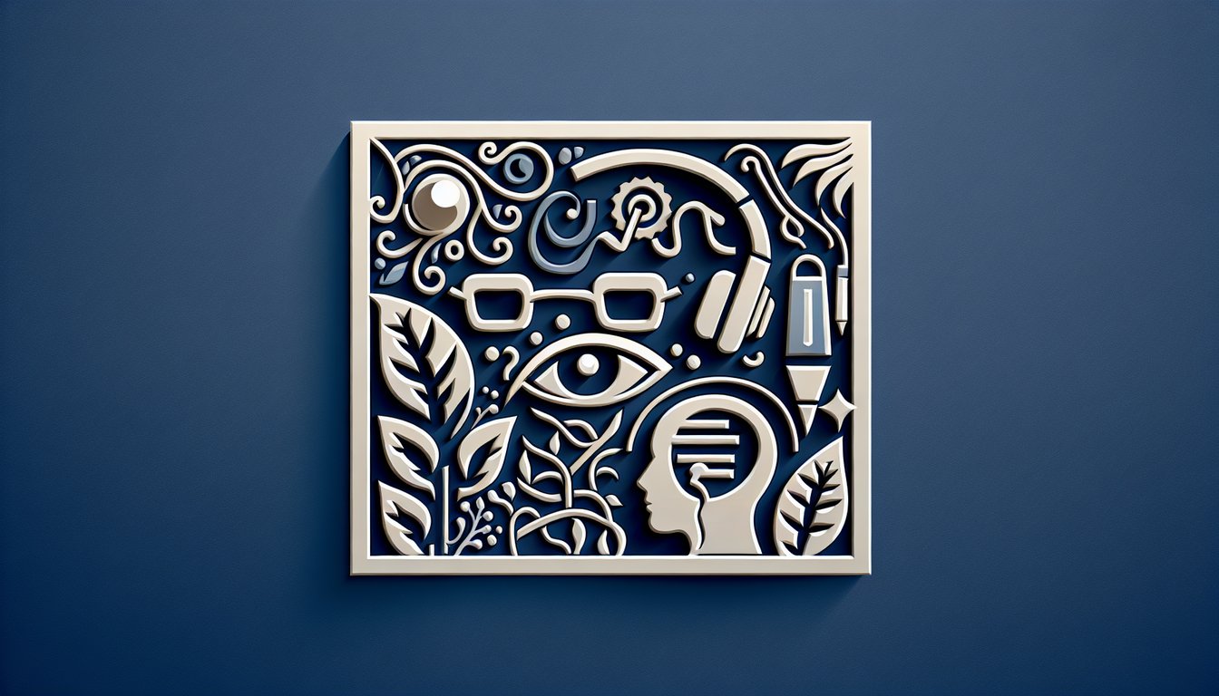 Paper art style quiz design with questionnaire elements representing VARK learning styles on deep blue background