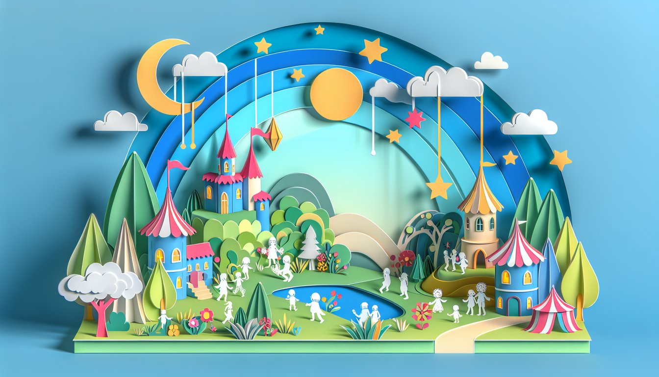 Paper art Backyardigans characters on sky blue backdrop for free personality quiz challenge