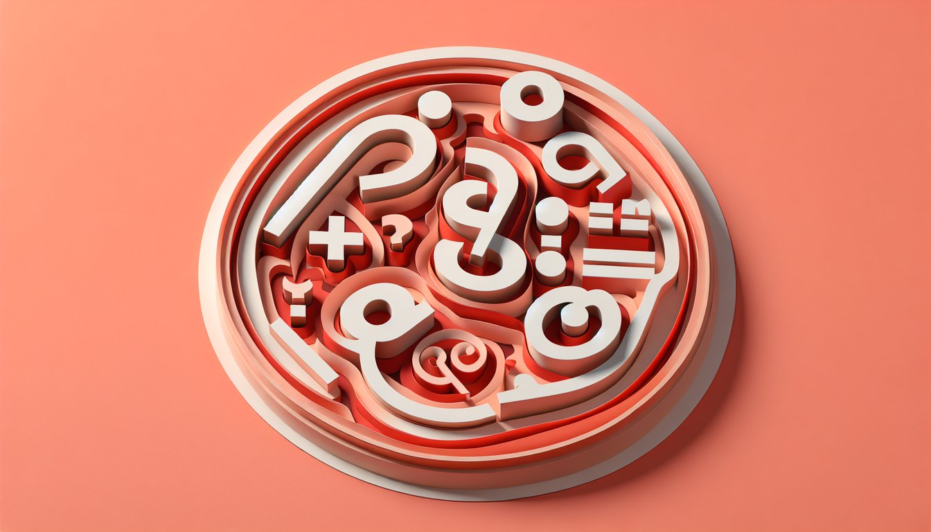 Paper art illustration featuring colon and semicolon on coral background for a free punctuation quiz.