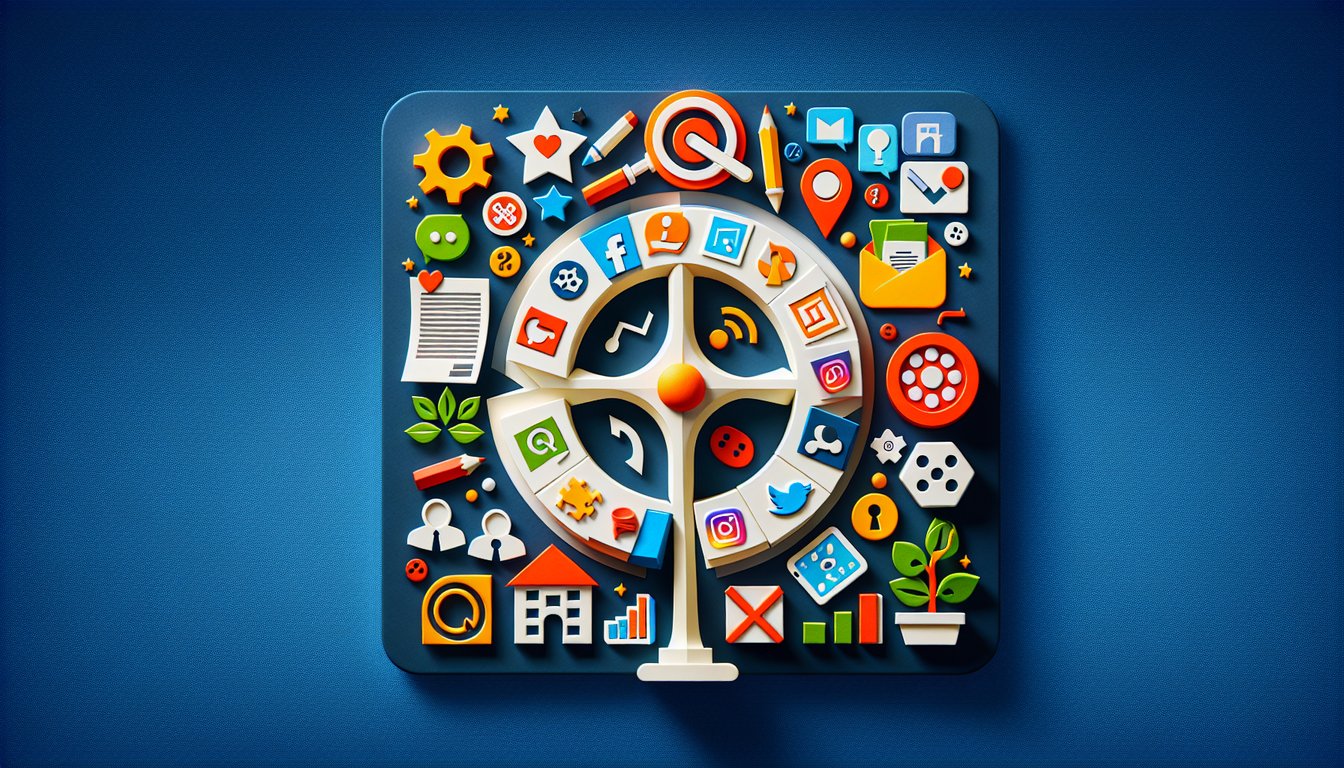Colorful paper art depicting elements related to Social Media Legal Risk Assessment Quiz