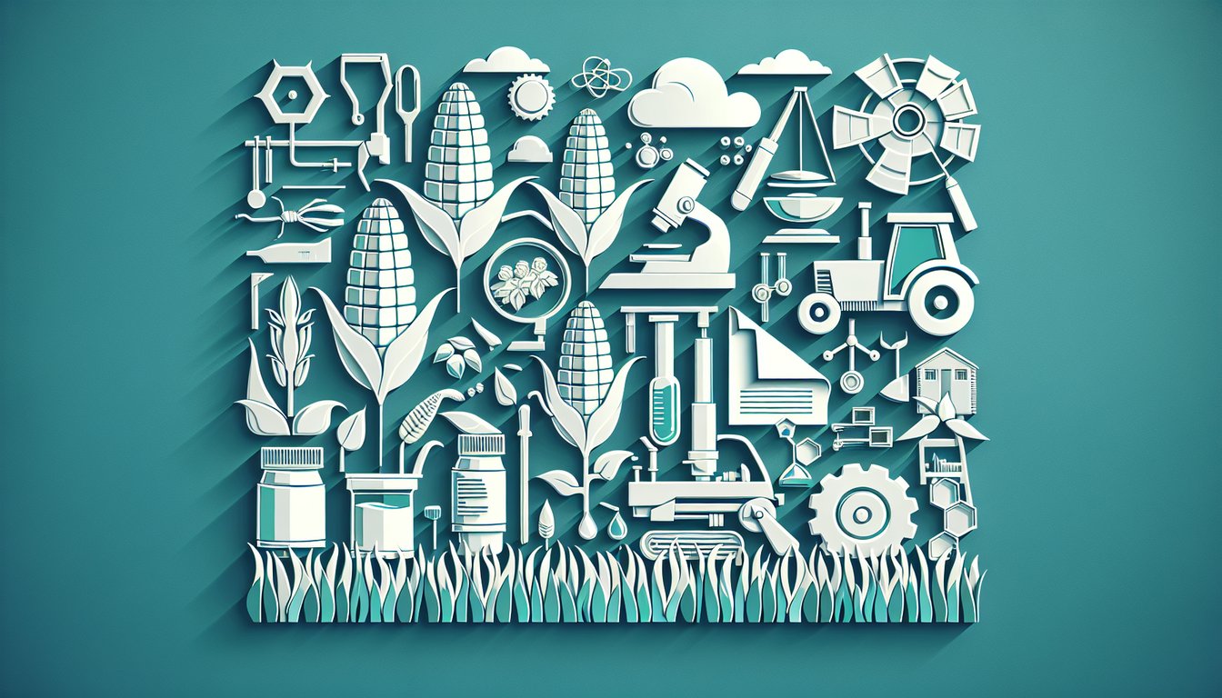 Paper art illustration for agricultural science quiz on a teal background