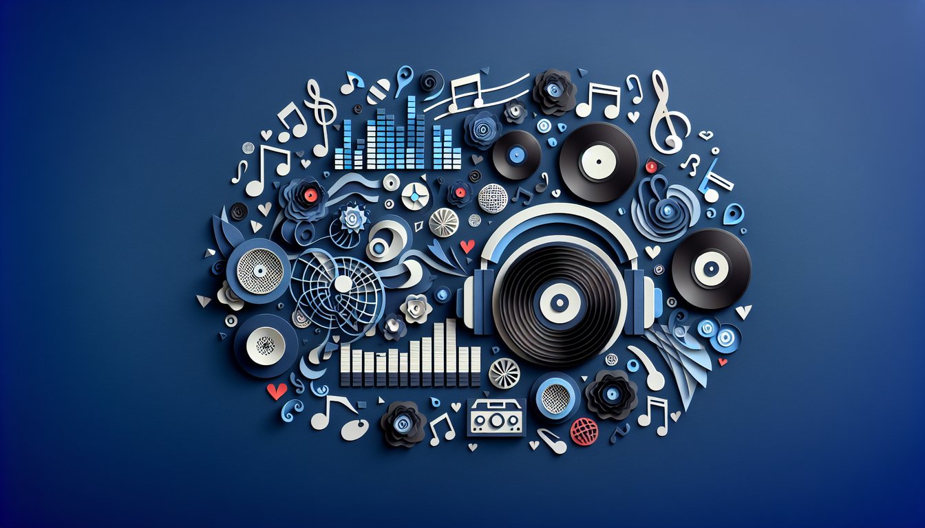 Colorful paper art displaying questions for a Pop Music Trivia Quiz.