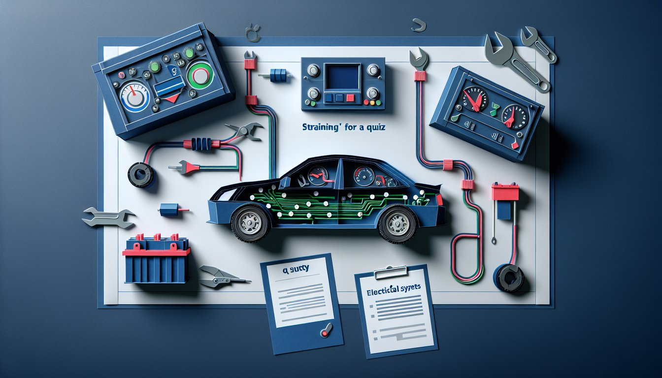 Colorful paper art signifying an engaging quiz on Automotive Electrical Systems Training