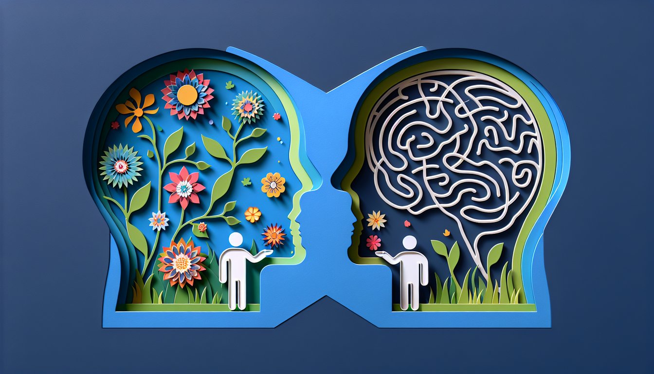 Paper art illustration for Mommy Issues Test quiz on a dark blue background