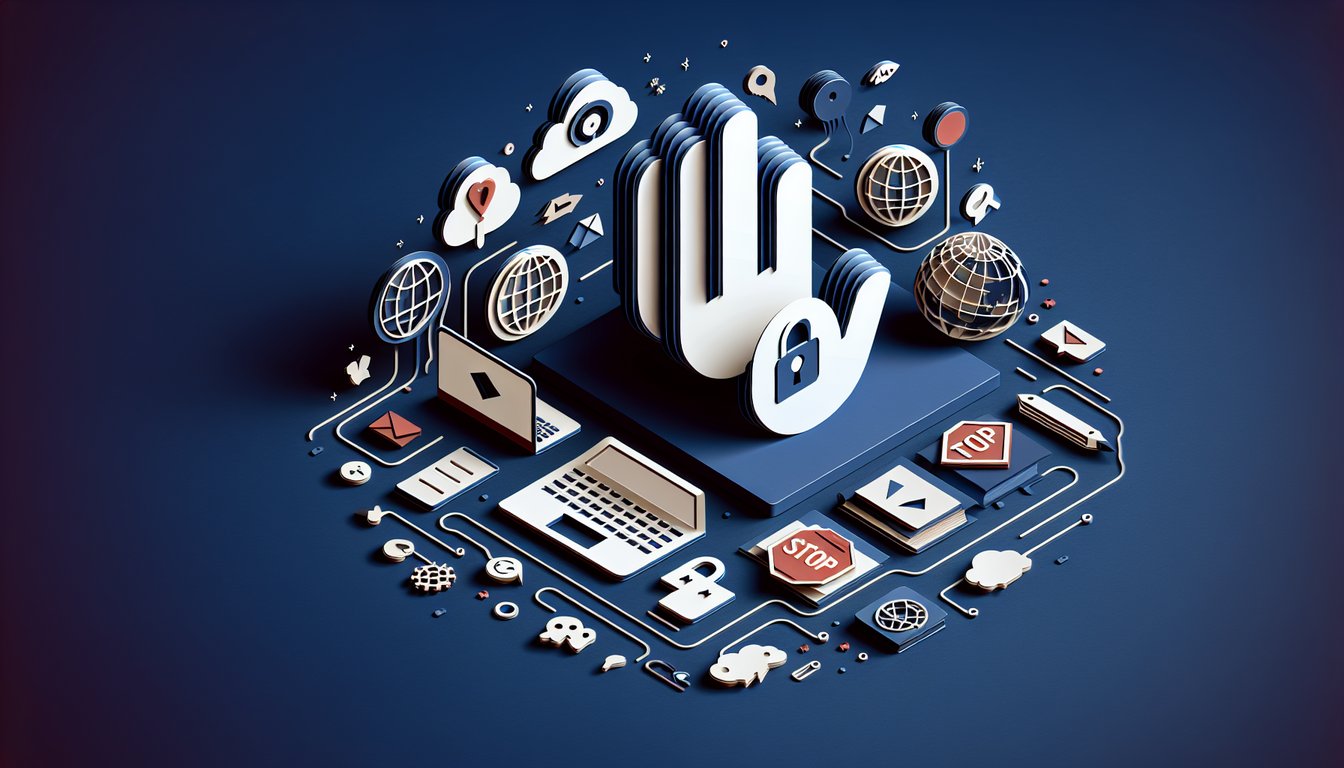Paper art laptop and chat bubbles on dark blue background for seventh grade cyberbullying quiz
