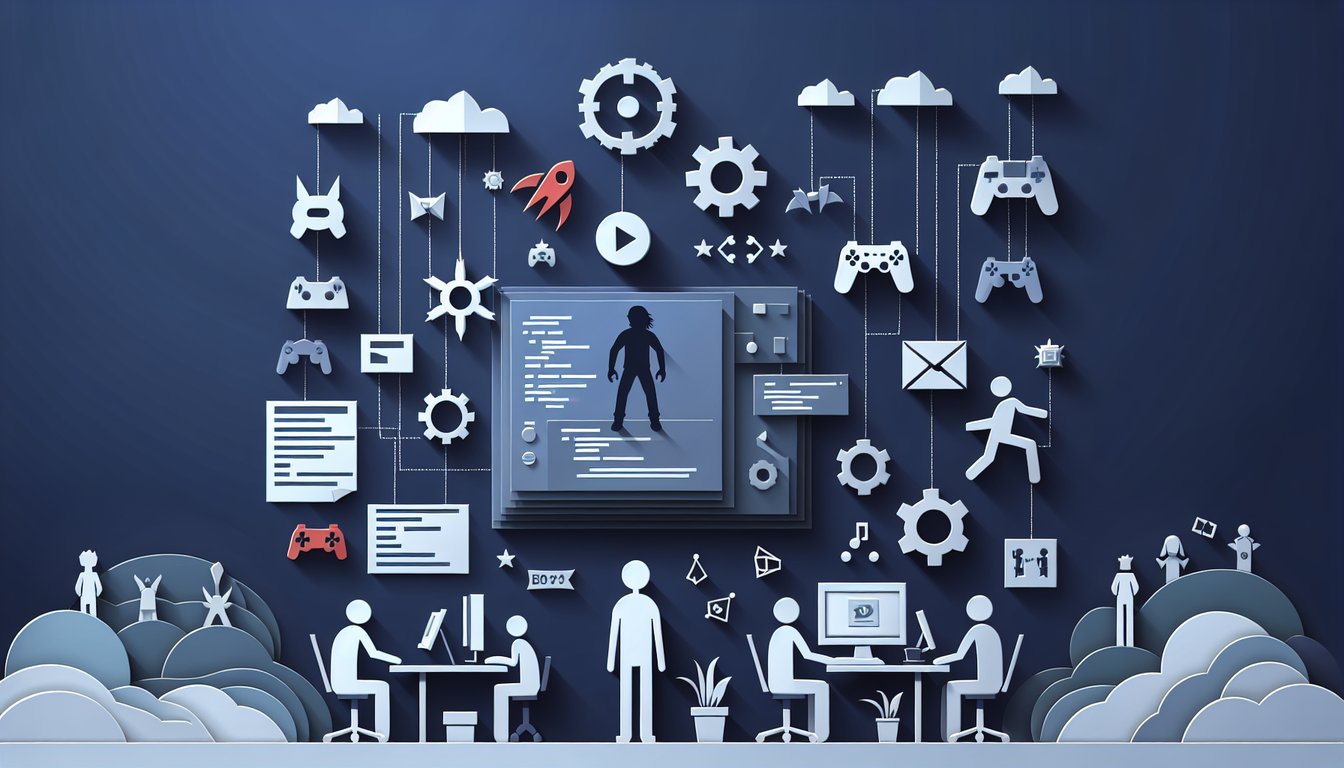 3D voxel art representing Introduction to the Video Game Development Process course