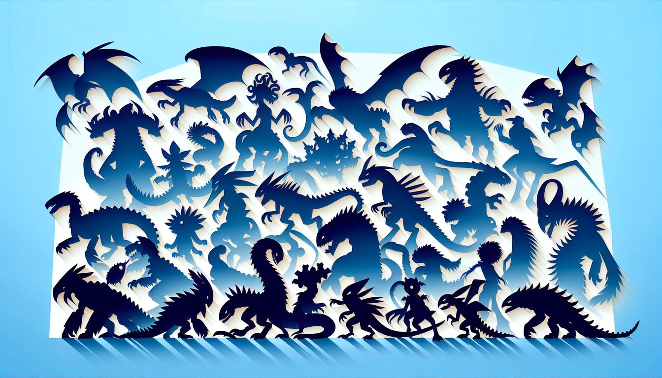 Paper art style Pikachu Charmander and pokeballs on sky blue background quiz banner for hard and easy Pokemon trivia