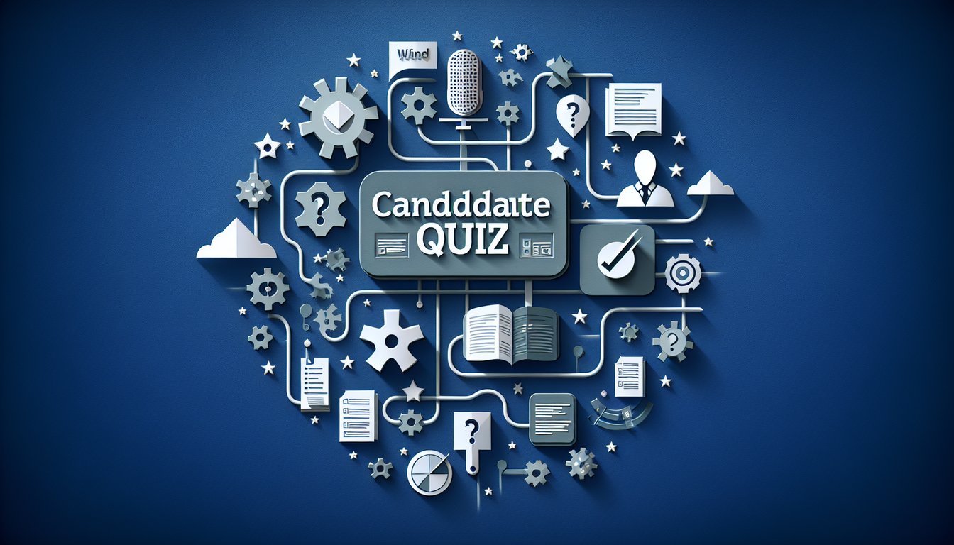 Colorful paper art depicting a trivia quiz on candidate selection