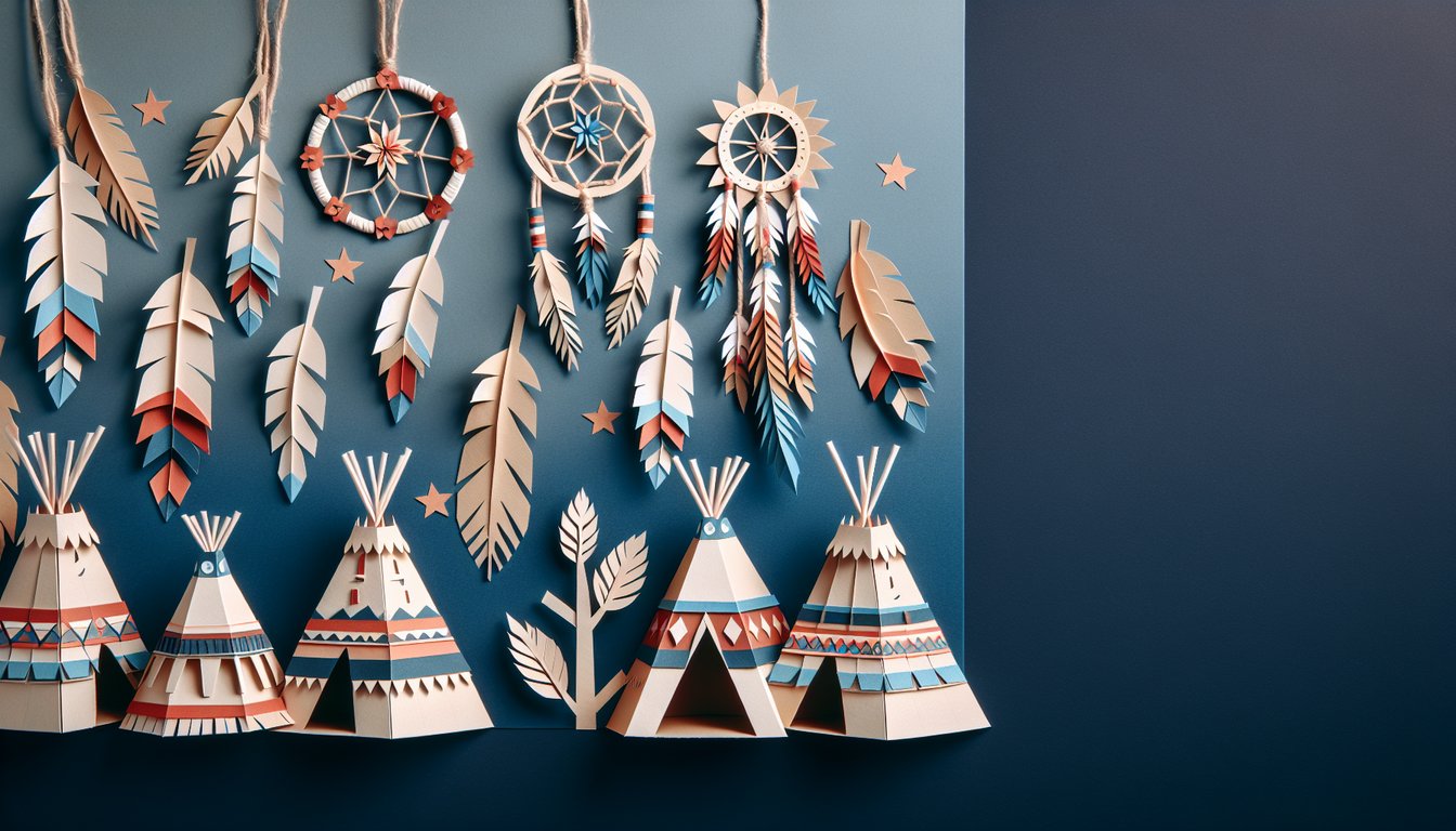 Colorful paper art promoting a Native American Tribes Knowledge Quiz.