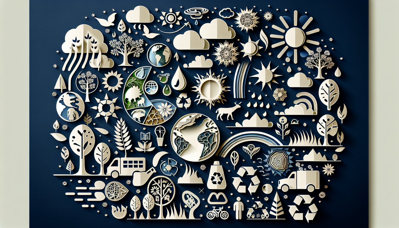 Colorful paper art promoting APES Unit Challenge, a comprehensive environmental science quiz.