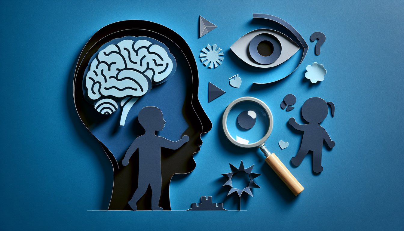 3D voxel art illustrating Child Psych course with vibrant colors and interactive elements