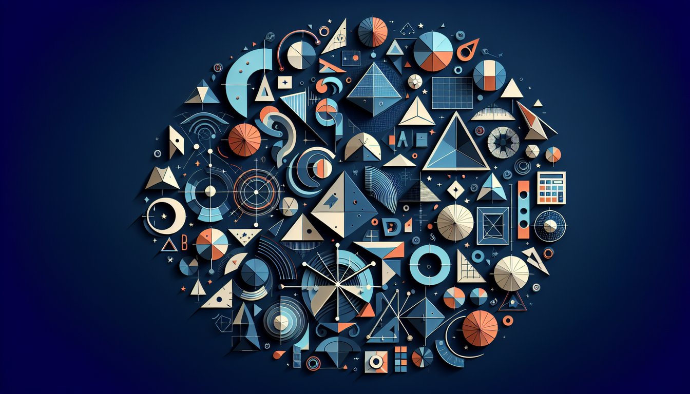 Colorful paper art promoting Geometry Answer Blitz, a high-energy quiz for high school students.