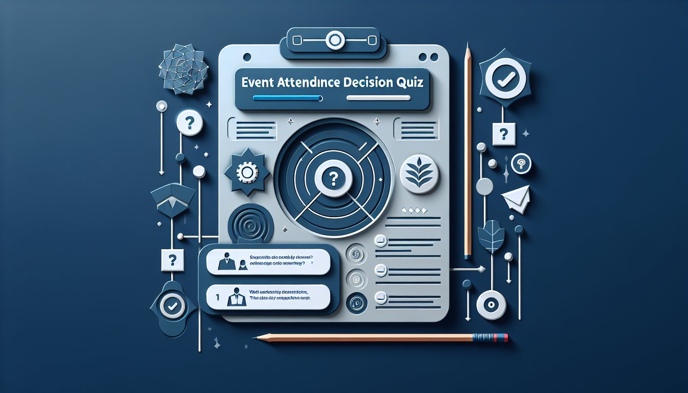 Colorful paper art depicting elements related to Event Attendance Decision Quiz.