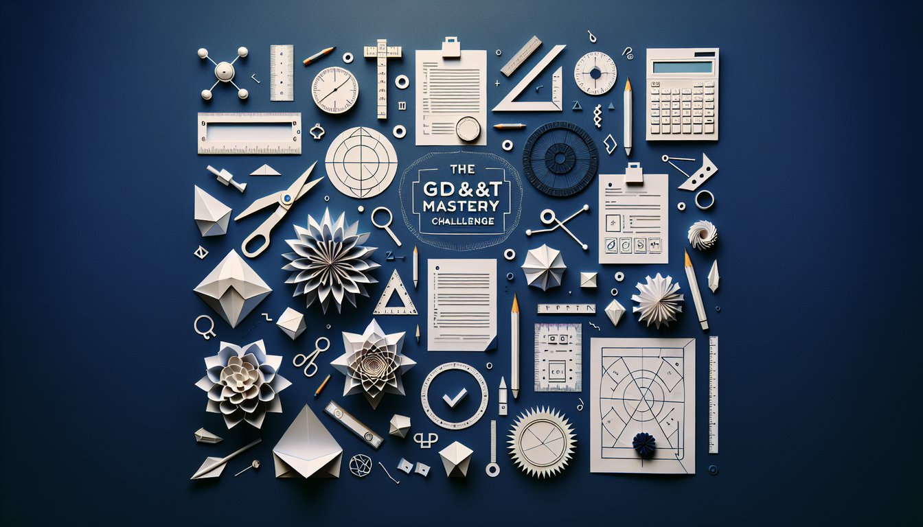 Paper art representing a trivia quiz for GDT Mastery Challenge for engineering students.