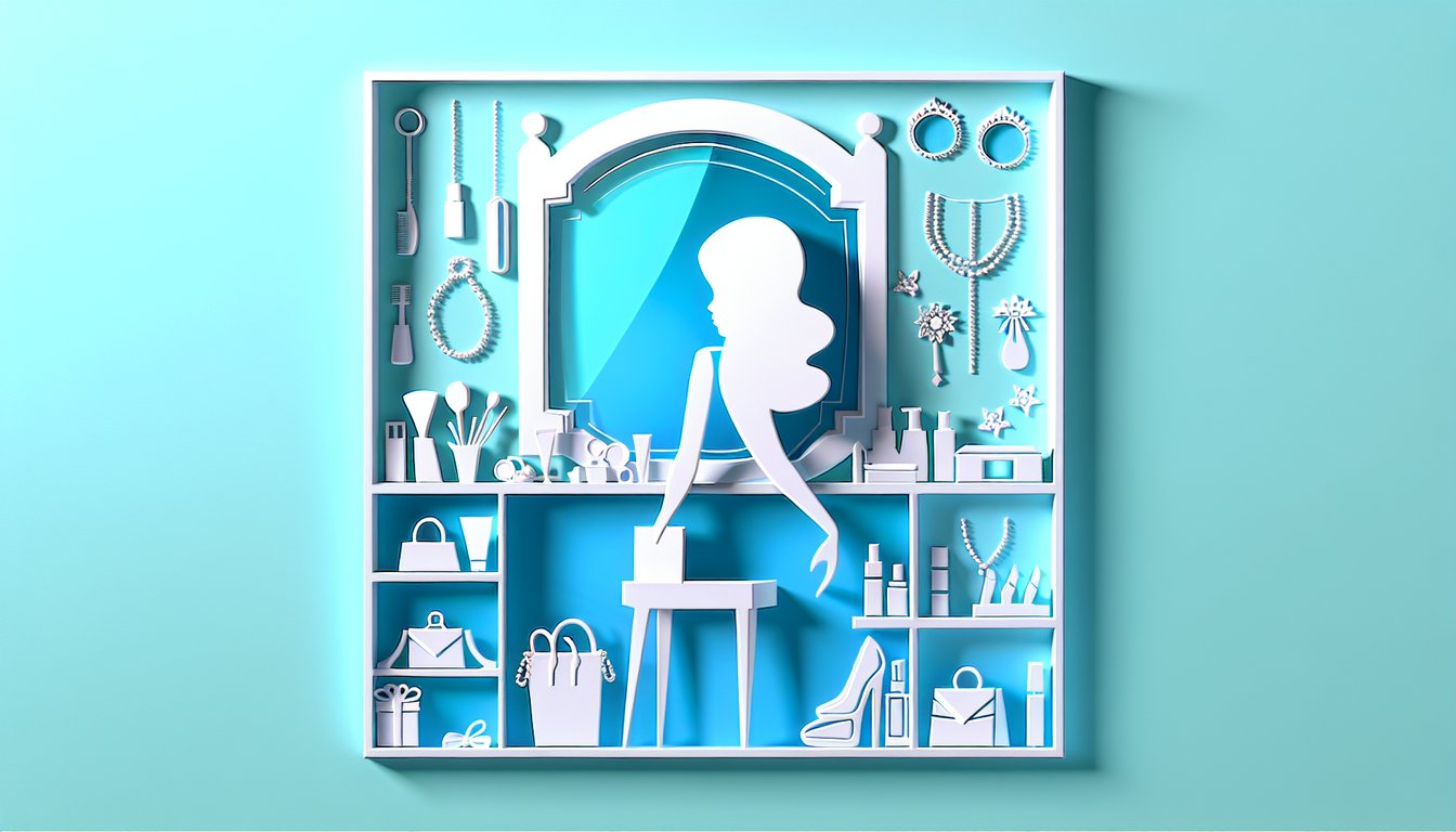 Paper art illustration for Vain Person Quiz on sky blue background