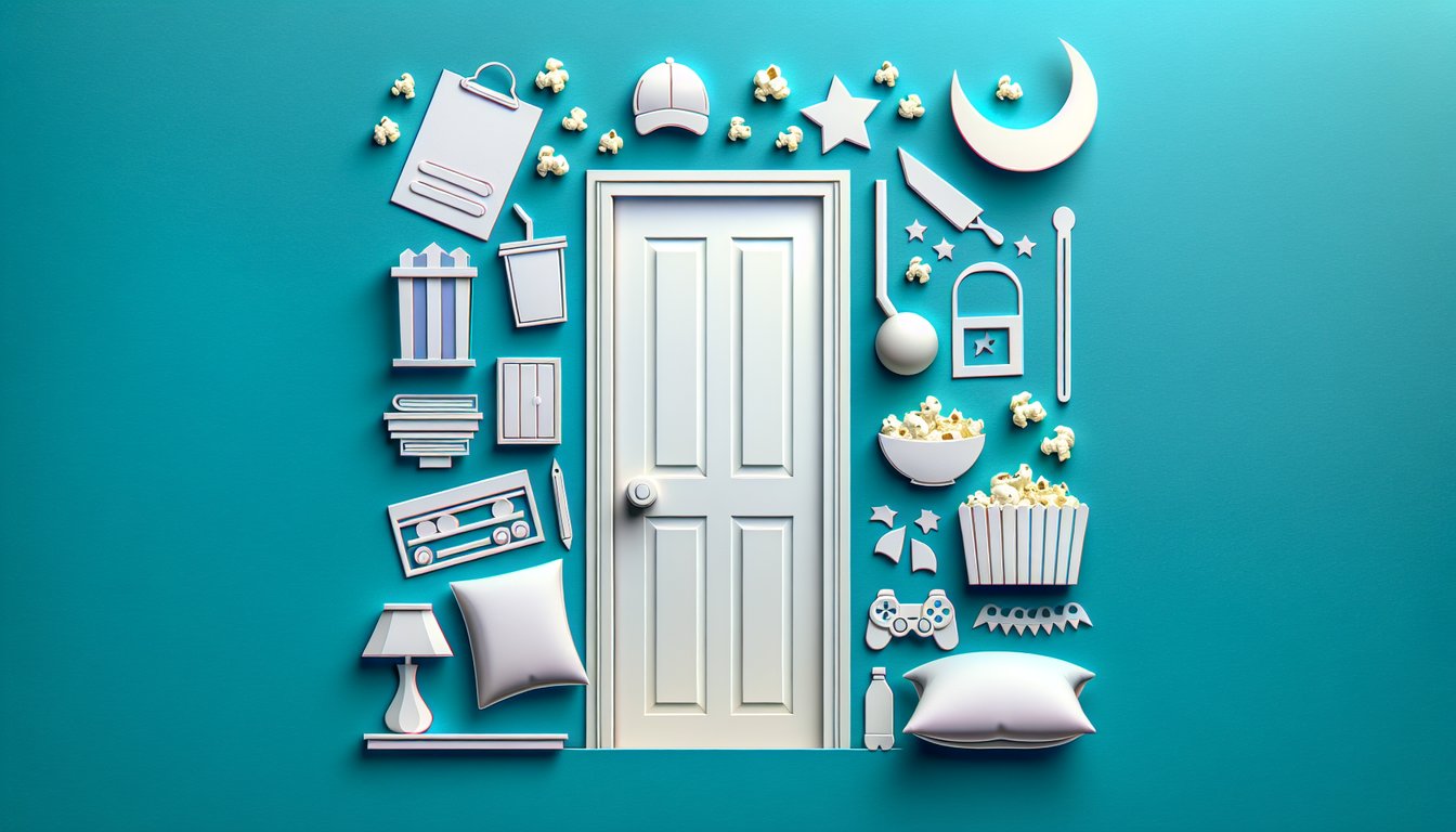 Paper art illustration for 7 Minutes in Heaven quiz on teal background