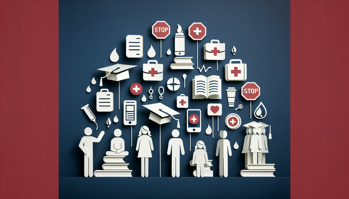 Colorful paper art promoting the Ace NIMS 700A Quiz for students and emergency professionals.