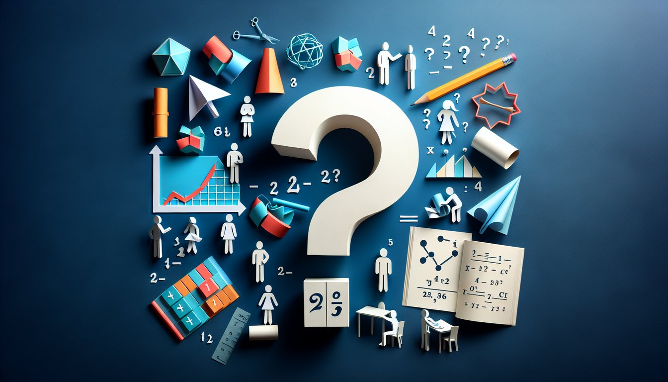 Colorful paper art promoting Izazov Znanja, a challenging high school math quiz.