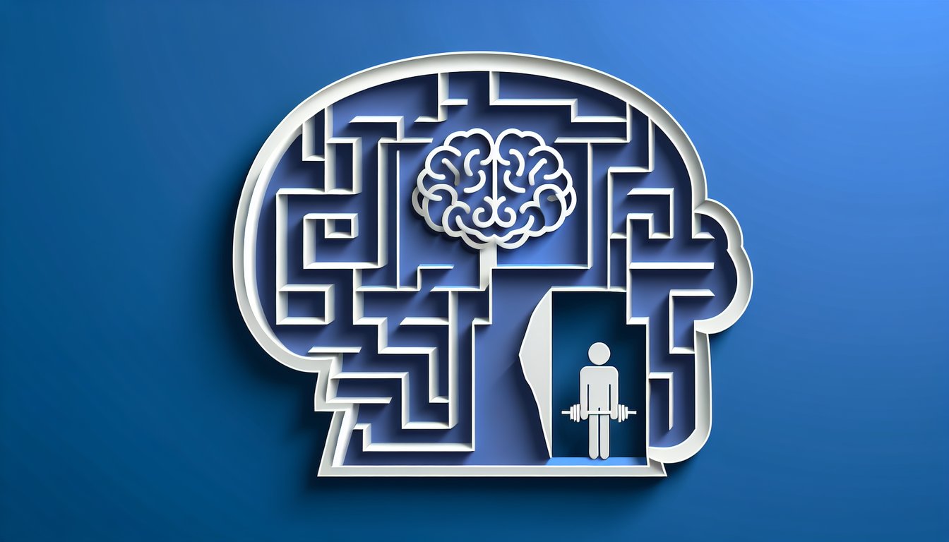 Paper art illustration for a mental handicap test on a dark blue background