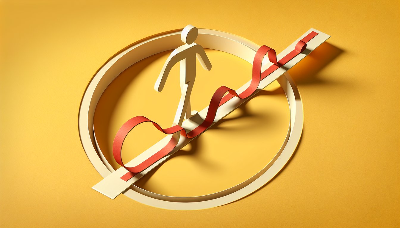 Paper art illustration for quiz about partner crossing the line on golden yellow background