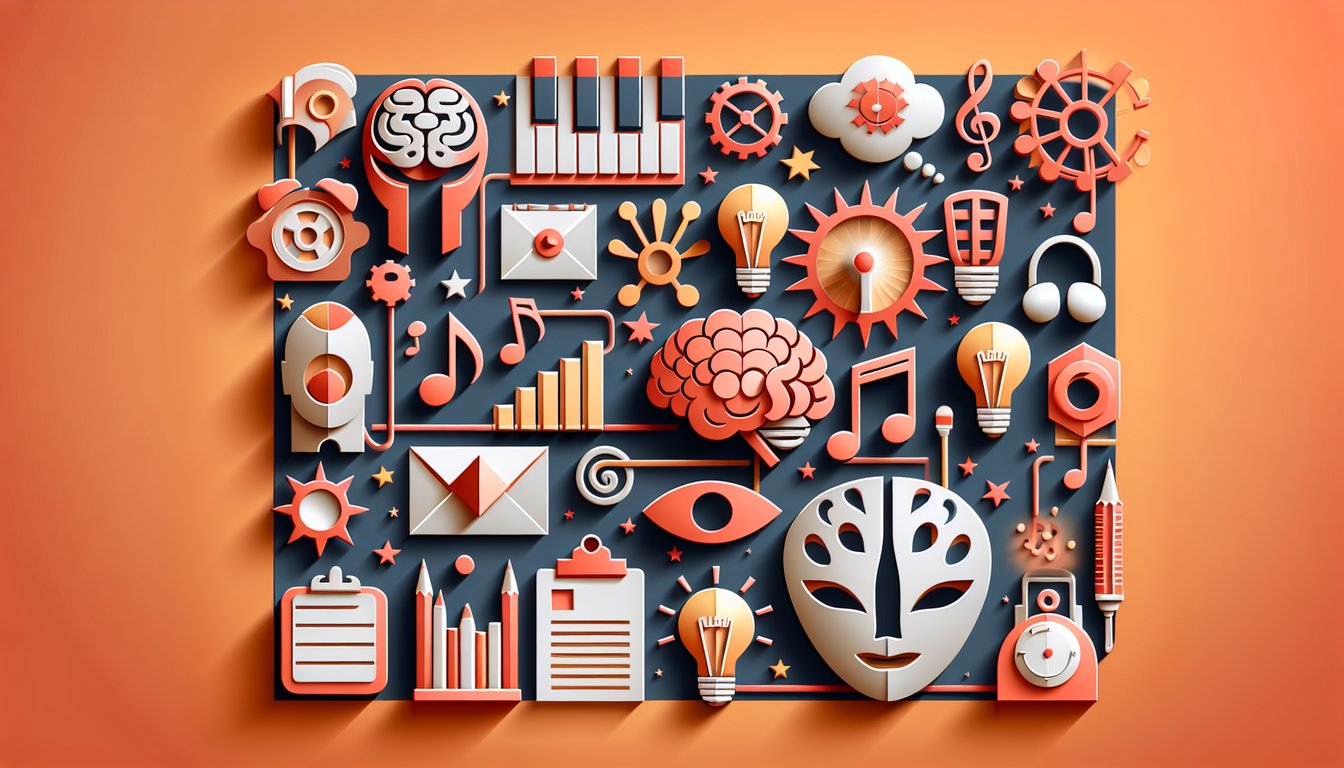 Paper cut quiz design featuring bold Victorious trivia text on coral background with star shapes and paper art