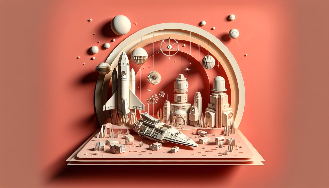Paper art quiz illustration featuring Firefly series, Serenity crew, and space adventures on a coral background.