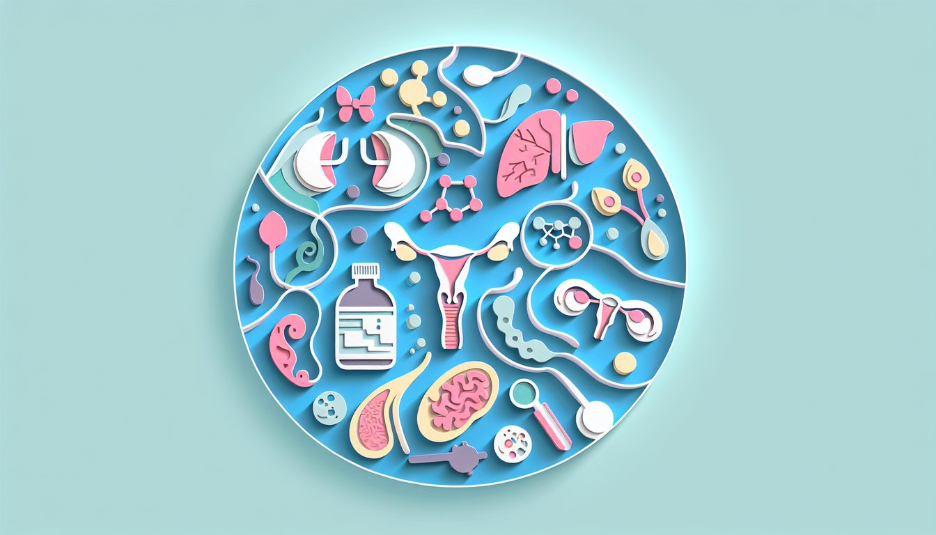 Paper art quiz Test your knowledge endocrine system stylized glands and hormones on sky blue background