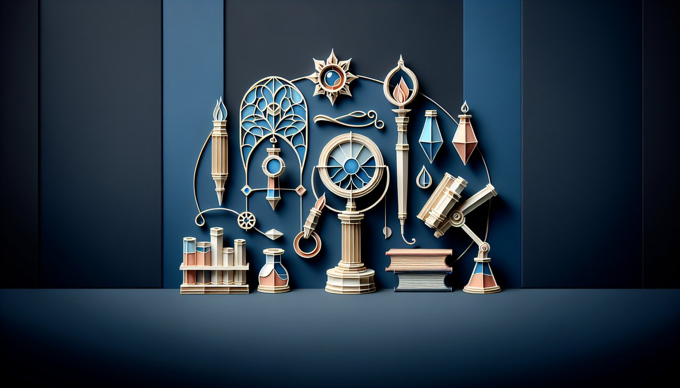 Colorful paper art depicting elements related to Glass Knowledge Assessment Quiz.
