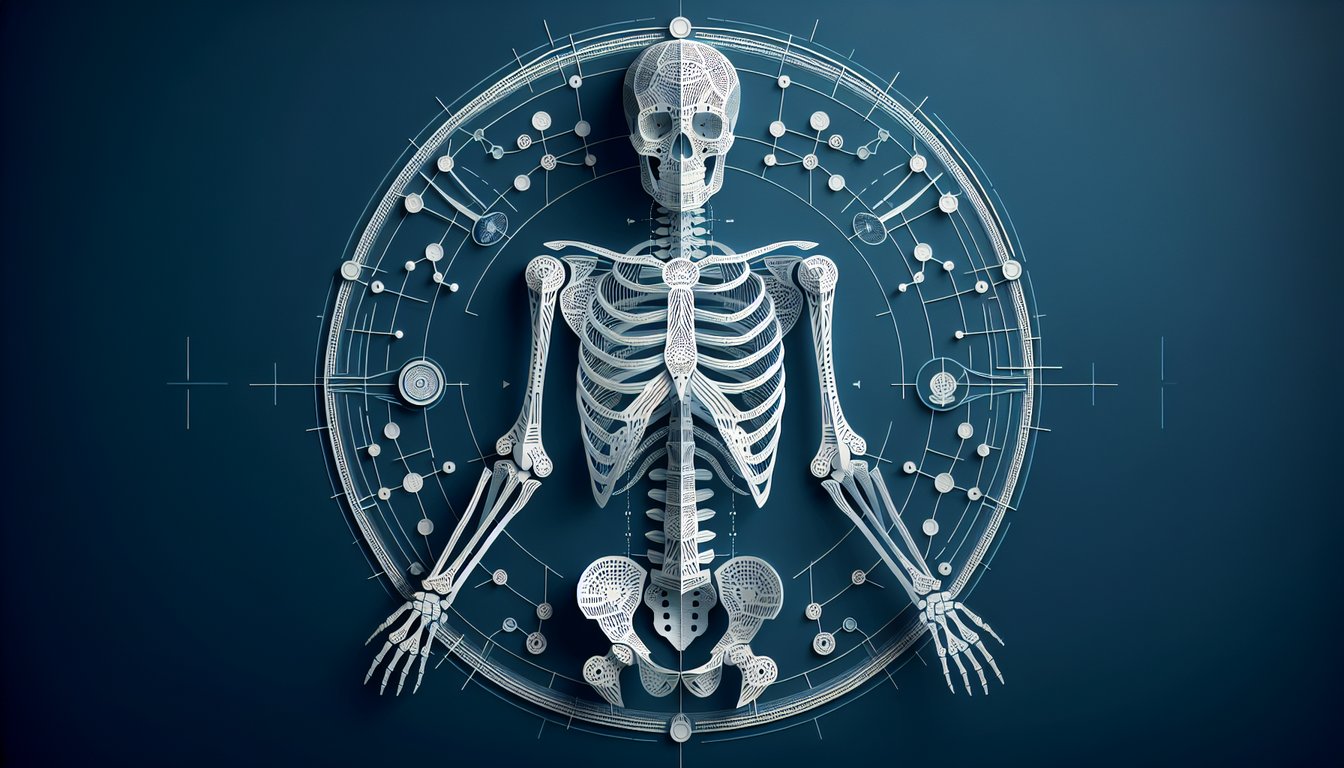 3D voxel art illustrating Advanced Skeletal Biology course content