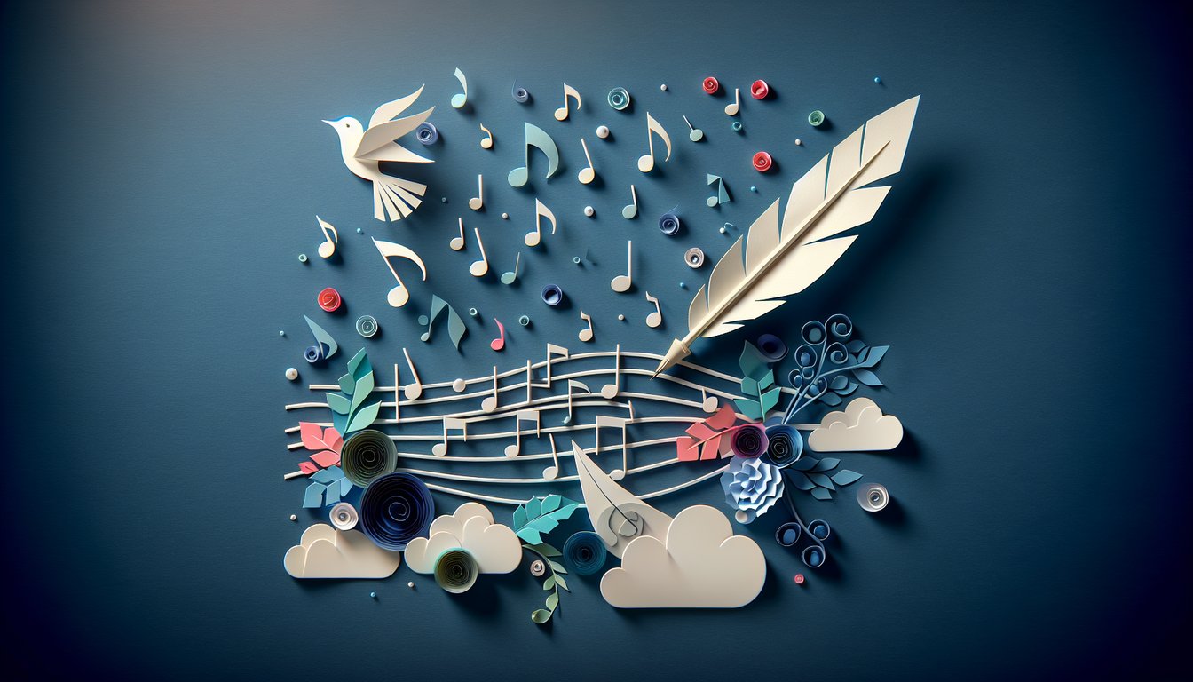 3D voxel art illustrating the concept of songwriting course