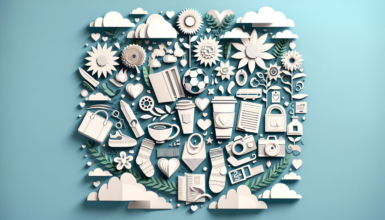 Paper art scene showing speech bubbles, hearts, checklist, pencils for a quiz about knowing your spouse on sky blue background
