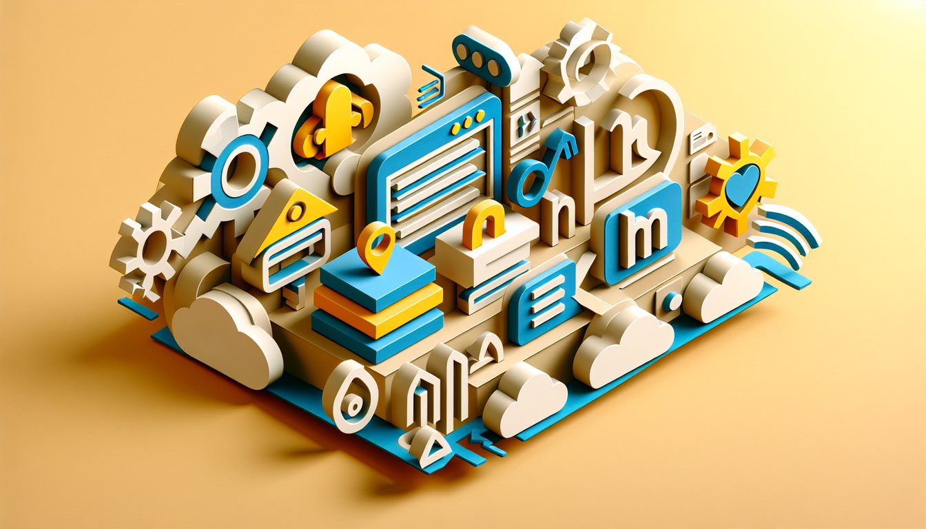 Paper art illustration for HTML online quiz on a golden yellow background