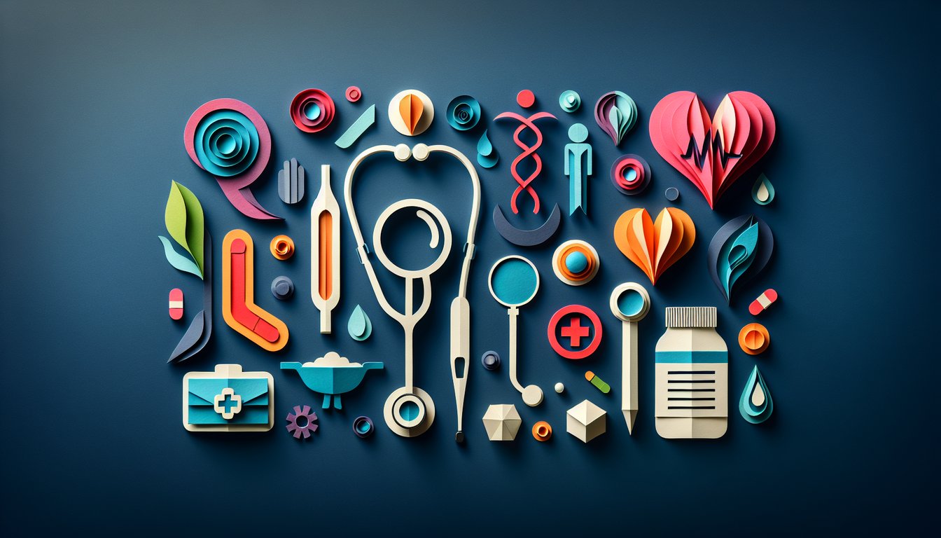 Colorful paper art illustrating a quiz on recognizing clinical signs.