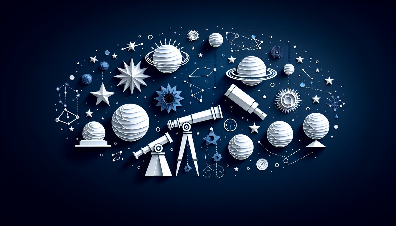 3D voxel art for Seminar in Astronomy course showcasing planets, stars, and telescopes
