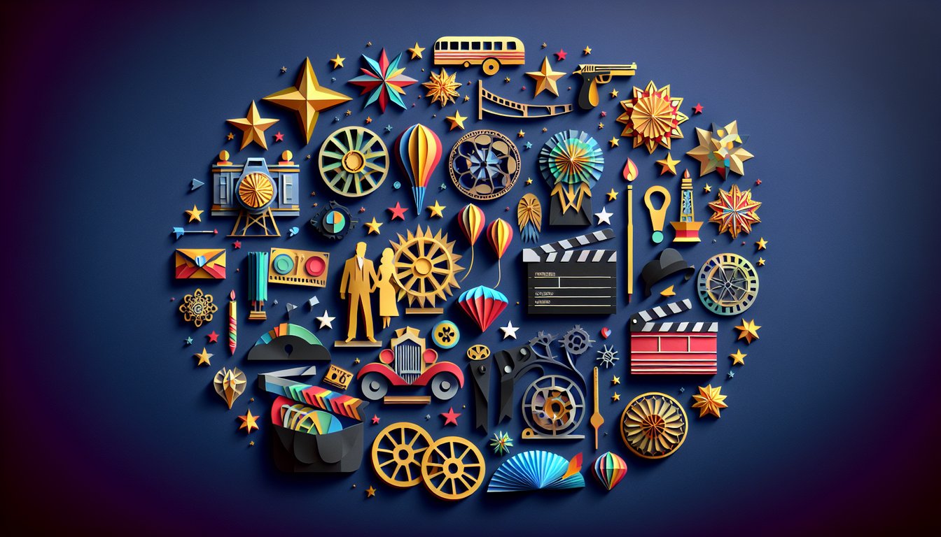 3D voxel art illustrating Topics in Film and History course content
