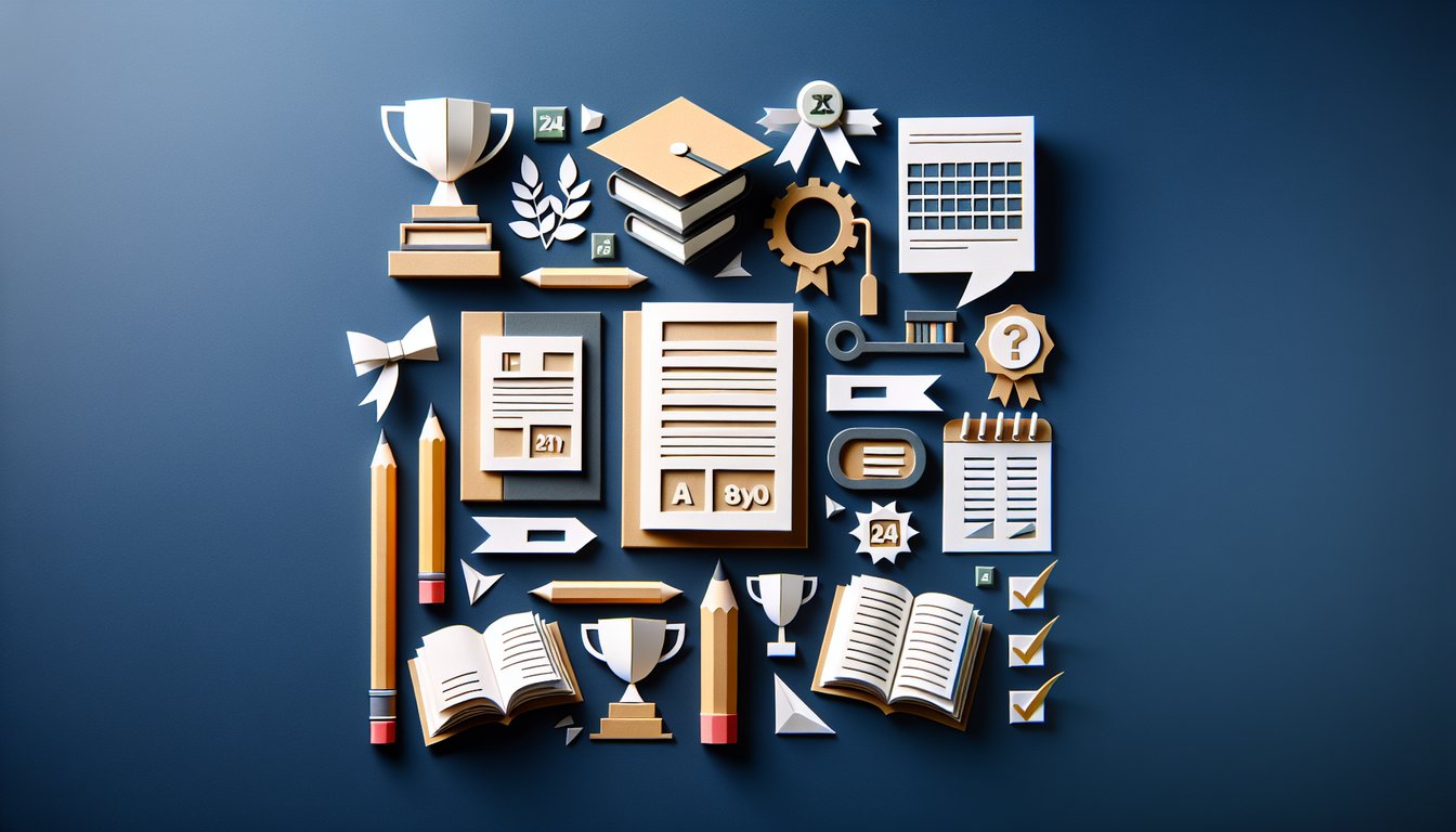 Colorful paper art promoting The Modern Lit Challenge trivia quiz for high school seniors.