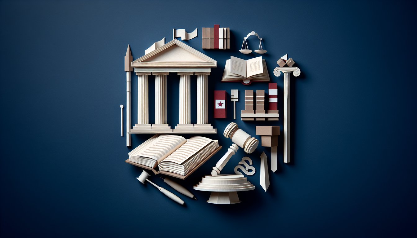 Colorful paper art promoting a government fundamentals trivia quiz for high school students.