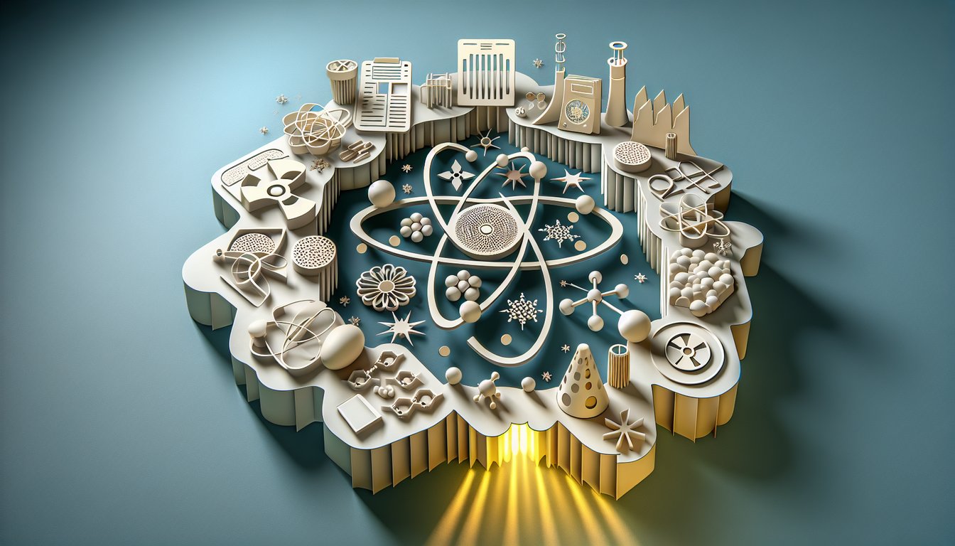 Paper art quiz for ARRT nuclear medicine practice exam testing radiopharmaceuticals imaging knowledge on yellow background