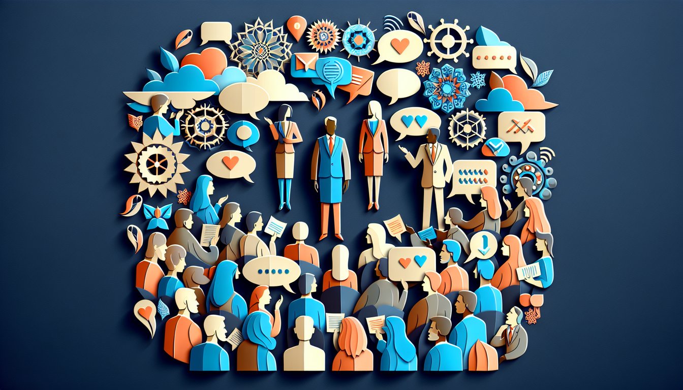 3D voxel art illustrating the Leading People and Effective Communication II course