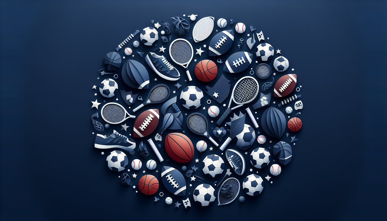 Colorful paper art depicting elements related to Local Sports Trivia Quiz
