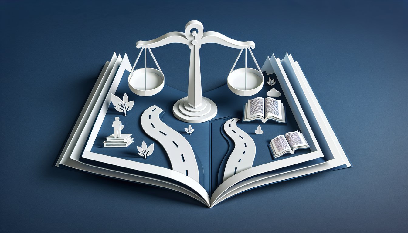 Paper art illustration for abortion stance quiz on dark blue background