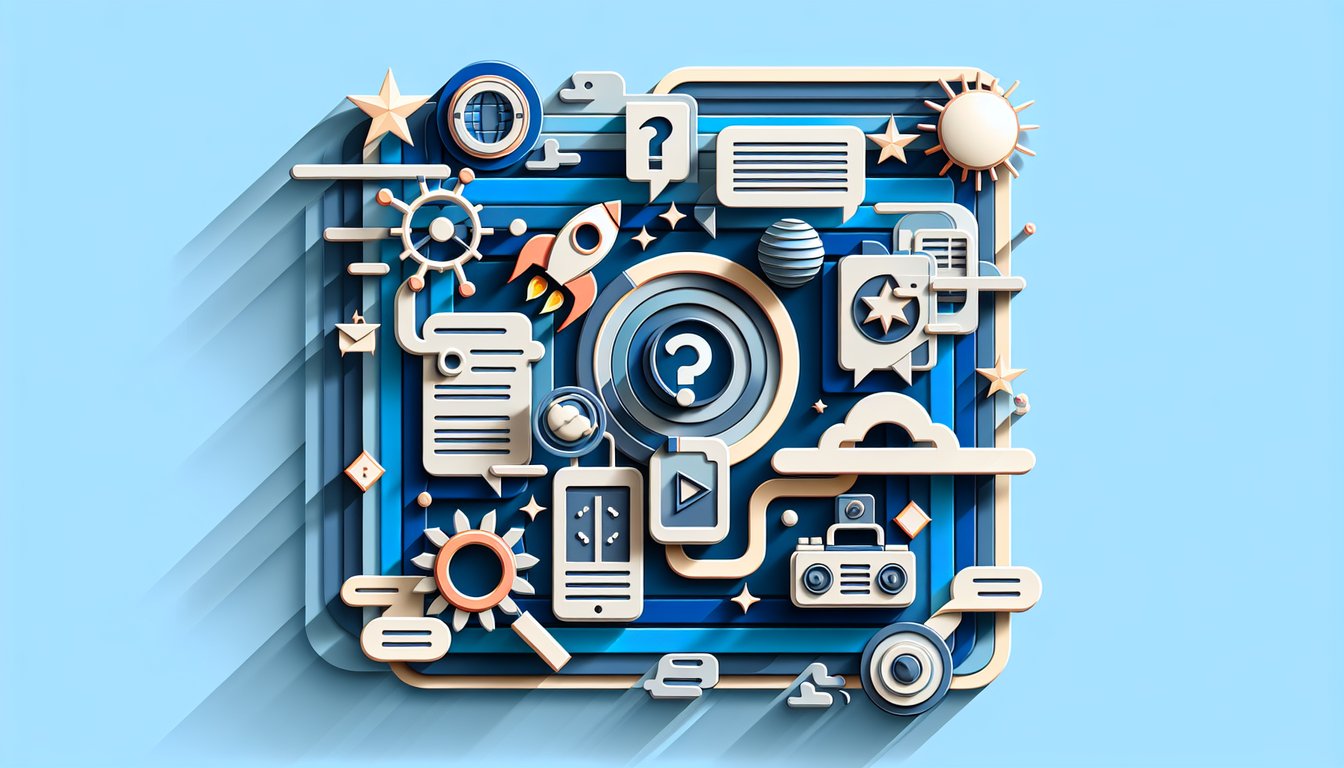 Paper art illustration for Helluva Boss quiz on sky blue background
