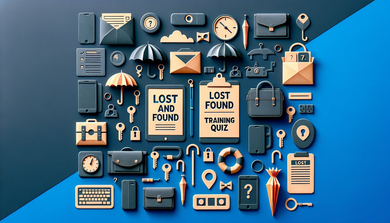 Colorful paper art representing a quiz on Lost and Found Operations Training