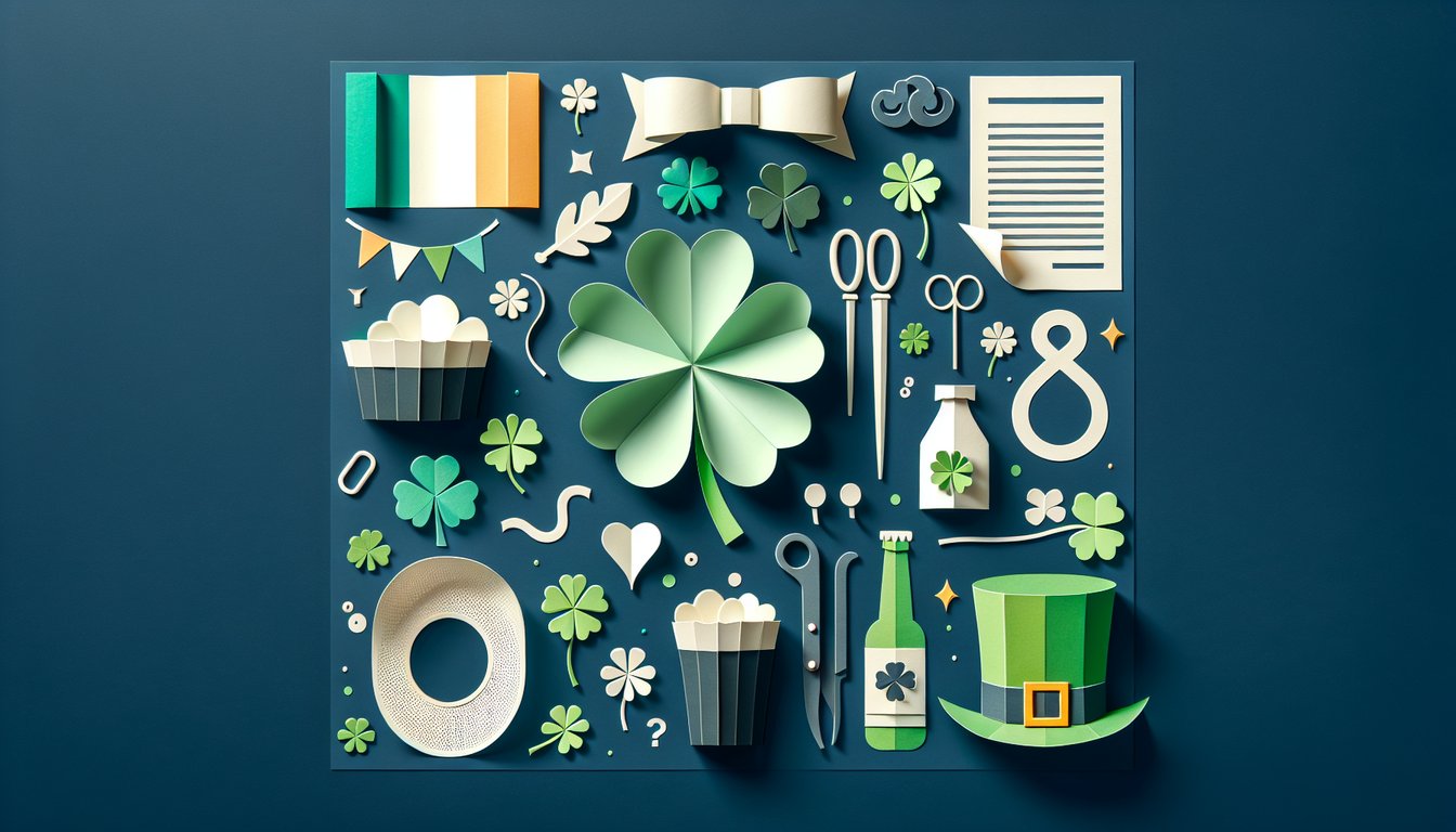Colorful paper art promoting an Irish Slang Knowledge Quiz.