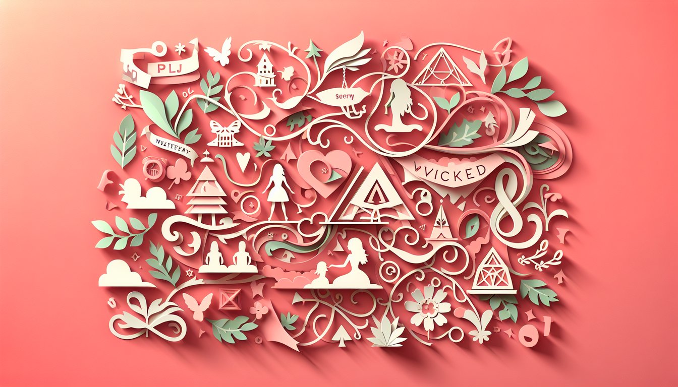 Paper art illustration for Pretty Little Liars Wicked quiz on a coral background.